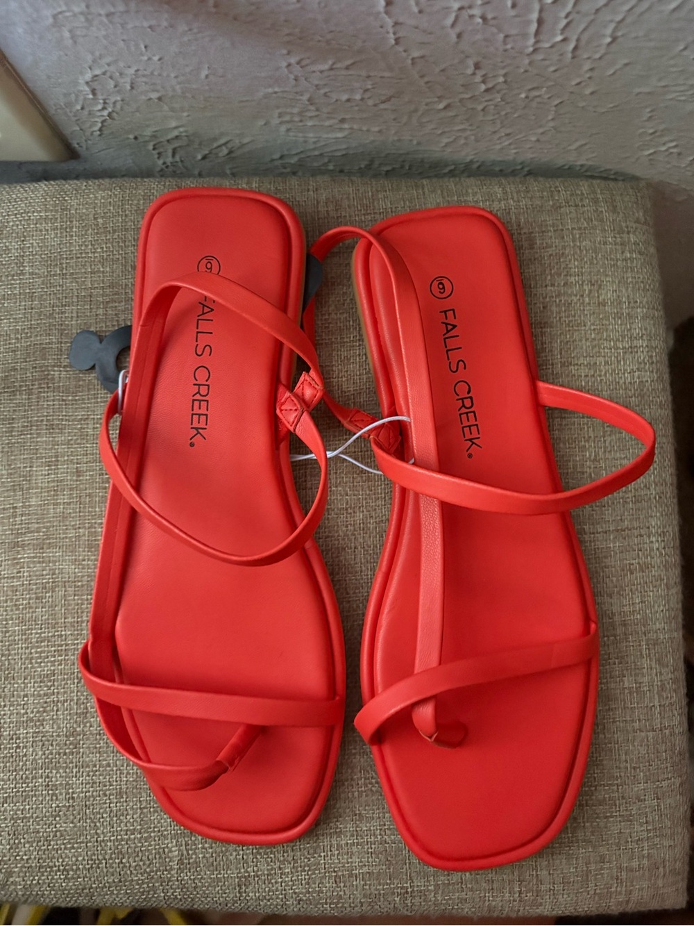 Falls Creek Coral-Red Minimal Strappy Women's Sandals